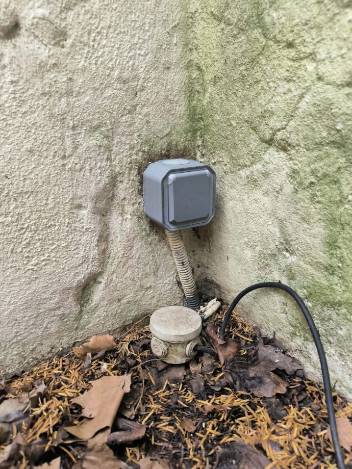 Câblage propre et organisation des points électriques dans un jardin